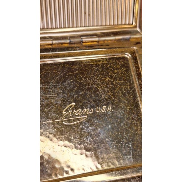 VINTAGE 1950'S MOTHER-OF-PEARL MULTICOLOR COMPACT BY EVANS MADE IN THE USA - Picture 5 of 7